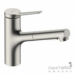 Смеситель для кухни с вытяжным изливом Hansgrohe Zesis M33 74803800 нержавеющая сталь, S-Box lite Кропивницький