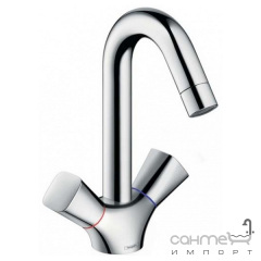 Смеситель для раковины, поворотный излив, без донного клапана Hansgrohe Logis 71221000 Хром Кропивницький