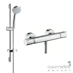 Смеситель-термостат с душевым гарнитуром Hansgrohe Croma 100 Vario 27032000 хром Чернігів