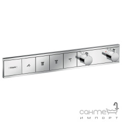 Внешняя часть смесителя-термостата скрытого монтажа на 4 потребителя Hansgrohe Rainfinity RainSelect 15382000 хром Київ