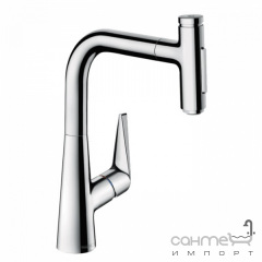 Смеситель для кухни с вытяжным изливом Hansgrohe Metris Talis Select M51 73868000 хром Одеса