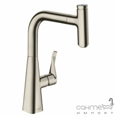 Змішувач для кухні з витяжним виливом Hansgrohe Metris Select M71 73802800 нержавіюча сталь Тернопіль