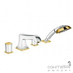 Смеситель для ванны врезной на четыре отверстия Hansgrohe Metropol Classic 31315090 хром/золото Запорожье