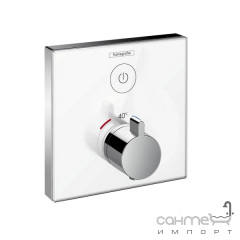Термостатический смеситель для душа Hansgrohe ShowerSelect glass 15737400 белый/хром Київ