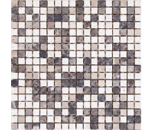 Мозаїка мармурова MOZ DE LUX K-MOS TRAVERTINO MIX EMPERADOR 15x15x10 мм