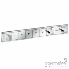 Змішувач-термостат прихованого монтажу для душу на 5 споживачів Hansgrohe RainSelect 15358000 хром Ірпінь