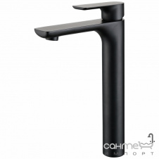 Высокий смеситель для накладной раковины Vito 1101-061BL чёрный