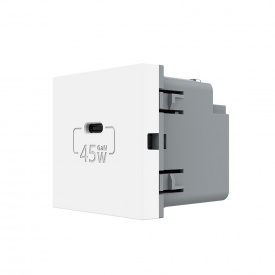 Механізм розетка USB type C із блоком живлення 45W білий Livolo (VL-FCUC-2WP)