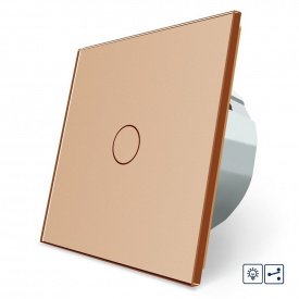 Сенсорний прохідний димер золотий скло Livolo (VL-C7FC1SD1-2GAP)