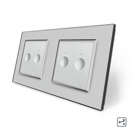 Сенсорний прохідний вимикач Sense 4 сенсора (2-2) сірий скло Livolo (VL-C7FC2S/FC2S-4IP)