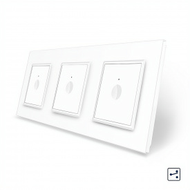 Сенсорний прохідний вимикач Sense 3 сенсора (1-1-1) білий скло Livolo (VL-C7FC1S/FC1S/FC1S-6WP)