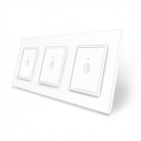 Сенсорний вимикач Sense 3 сенсора (1-1-1) білий скло Livolo (VL-C7FC1/FC1/FC1-6WP)