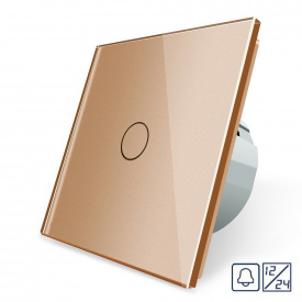 Сенсорная кнопка 1 сенсор 12/24V золотой стекло Livolo (VL-C701CH-13)