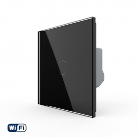 Розумний сенсорний Wi-Fi вимикач 1 сенсор чорний скло Livolo (VL-C7FC1NY-2GBP)