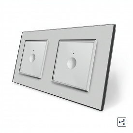 Сенсорний прохідний вимикач Sense 2 сенсора (1-1) сірий скло Livolo (VL-C7FC1S/FC1S-4IP)