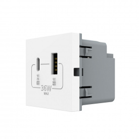 Механізм розетка USB-A та USB-C 36W білий (VL-FCUA18W.UC18W-2WP)