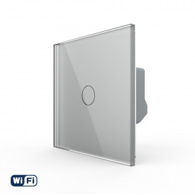 Розумний сенсорний Wi-Fi вимикач 1 сірий скло скло Livolo (VL-C7FC1NY-2GIP)