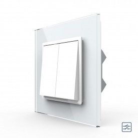 Двухклавишный перекрестный выключатель белый Livolo (VL-C7FCMM10A-1WP)