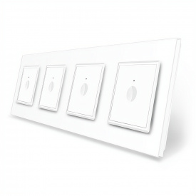 Сенсорний вимикач Sense 4 сенсора (1-1-1-1) білий скло Livolo (VL-C7FC1/FC1/FC1/FC1-8WP)