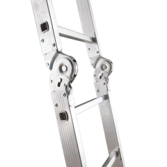 Чотирьохсекційна шарнірна драбина трансформер 2 x 4 + 2 x 5 сходинки Техпром Самбір
