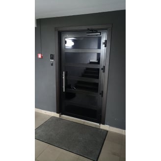 Посилені двері з алюмінію для дому та офісу, протиударне скло