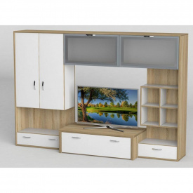 Стенка в гостиную Тиса Мебель Гостиная-115 Сонома Белый