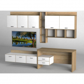 Стенка в гостиную Тиса Мебель Гостиная-217 Сонома Белый