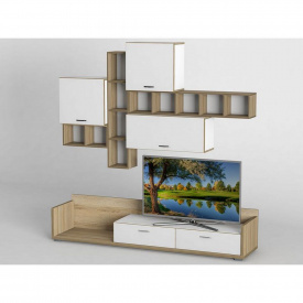 Стенка в гостиную Тиса Мебель Гостиная-222 Сонома Белый