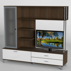 Стенка в гостиную Тиса Мебель Гостиная-29 Венге Белый