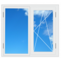 Пластиковое окно, двустворчатое 1300 x 1400 3-х камерный профиль Ровно