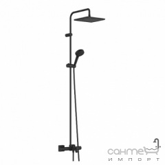 Душевая стойка с смесителем-термостатом для ванны Hansgrohe Vernis Shape 26900670 матовая черная Вінниця