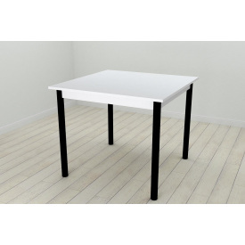 Стіл кухонний Ferrum-decor Агата 75x90x90 Чорний ДСП Біле 16мм (AGA0001)