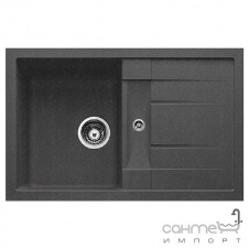 Прямоугольная гранитная кухонная мойка Adamant Fort 770x495x200 03 черный