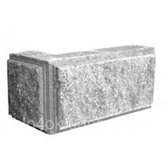 Блок угловой Рваный камень на столб 390х190х95х90 мм серый Киев