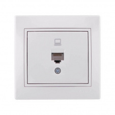 Компьютерная розетка Lezard Mira RJ45 5 категория Белая (701-0202-139)
