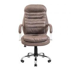 Кресло офисное Richman Валенсия ткань кофе хром компьютерное для руководителя для дома Обухов