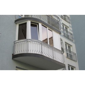 Балкон французький П-подібний з трьох-камерного профілю WDS Classic 3600х2500 мм 