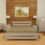 Ліжко двоспальне з дерева 140х200 см Сіре Сімпл Твін Полтава