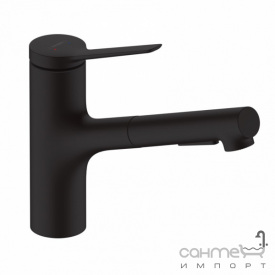 Смеситель для кухни с вытяжным изливом Hansgrohe Zesis M33 74800670 матовый черный
