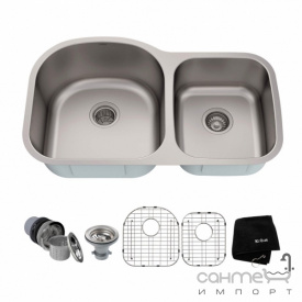 Кухонная мойка под столешницу Kraus KBU27 матовая сталь
