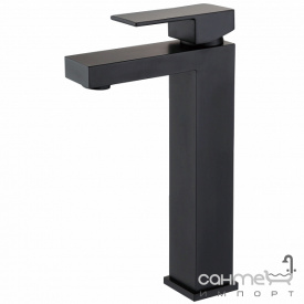 Высокий смеситель для накладной раковины Vito 1101-051BL чёрный