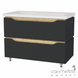 Напольная тумба с раковиной Mirater Sacramento 90 антрацит, раковина Глория