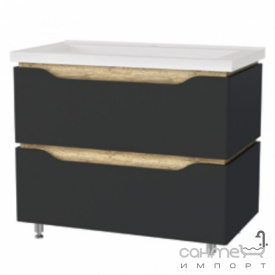 Напольная тумба с раковиной Mirater Sacramento 80 антрацит, раковина Глория