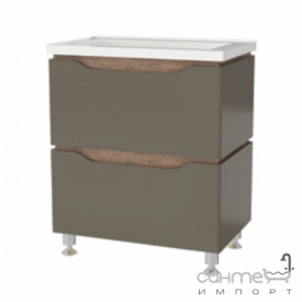 Напольная тумба с раковиной Mirater Sacramento 70 оливковая, раковина Глория