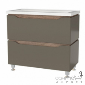 Напольная тумба с раковиной Mirater Sacramento 90 оливковая, раковина Глория