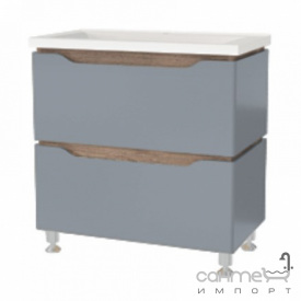Напольная тумба с раковиной Mirater Sacramento 80 серая, раковина Глория