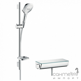 Смеситель-термостат с душевым гарнитуром Hansgrohe Raindance Select E 27038400 белый/хром