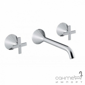 Смеситель для раковины скрытого монтажа с изливом 21 см Bugnatese Orion 5565 OP nero матовый черный