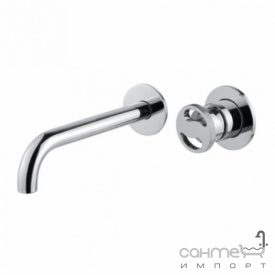 Смеситель для раковины скрытого монтажа с изливом 22 см Bugnatese Millenovecinquanta 4646 OP nero матовый черный