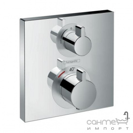 Внешняя часть смесителя-термостата для душа Hansgrohe Ecostat Square 15712000 хром